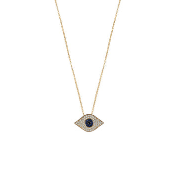 Diamond & Blue Sapphire Eye Necklace