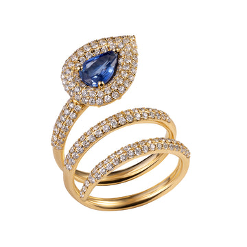 Blue Sapphire Diamond Spiral