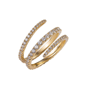 Diamond Triple Spiral Ring