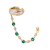 Diamond Emerald Chain Ear Cuff