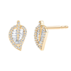 Leaf Baguette Diamond Stud