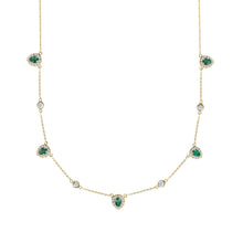 Diamond & Emerald Teardrop Necklace