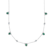 Diamond & Emerald Teardrop Necklace