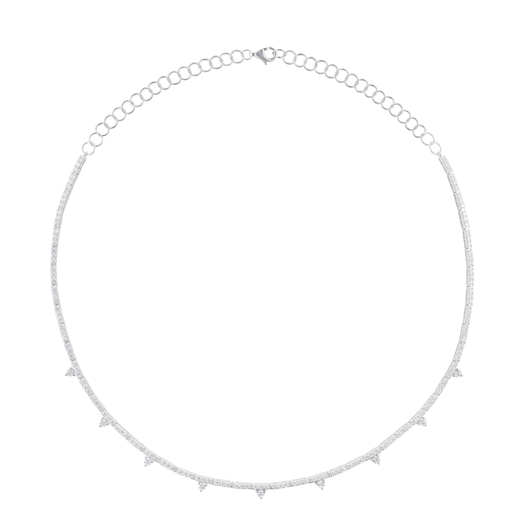 Diamond Triangle Tennis Necklace