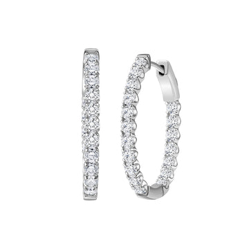 Oval Diamond Hoops
