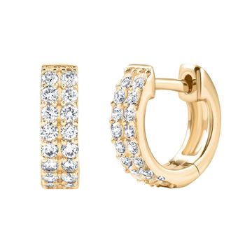 Double Row Diamond Huggie