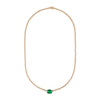Diamond Tennis Necklace with Emerald Center
