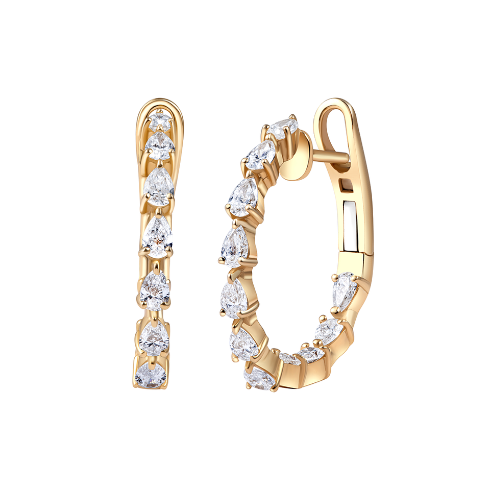 Teardrop Diamond Hoops