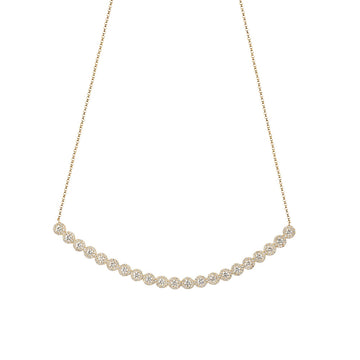 Center Diamond Curved Bar Necklace