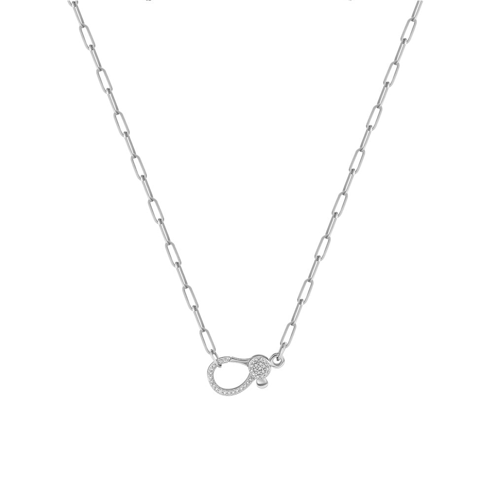 Tiny Paper Clip Diamond Chain