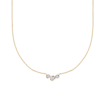 3 Diamond Bezel Necklace