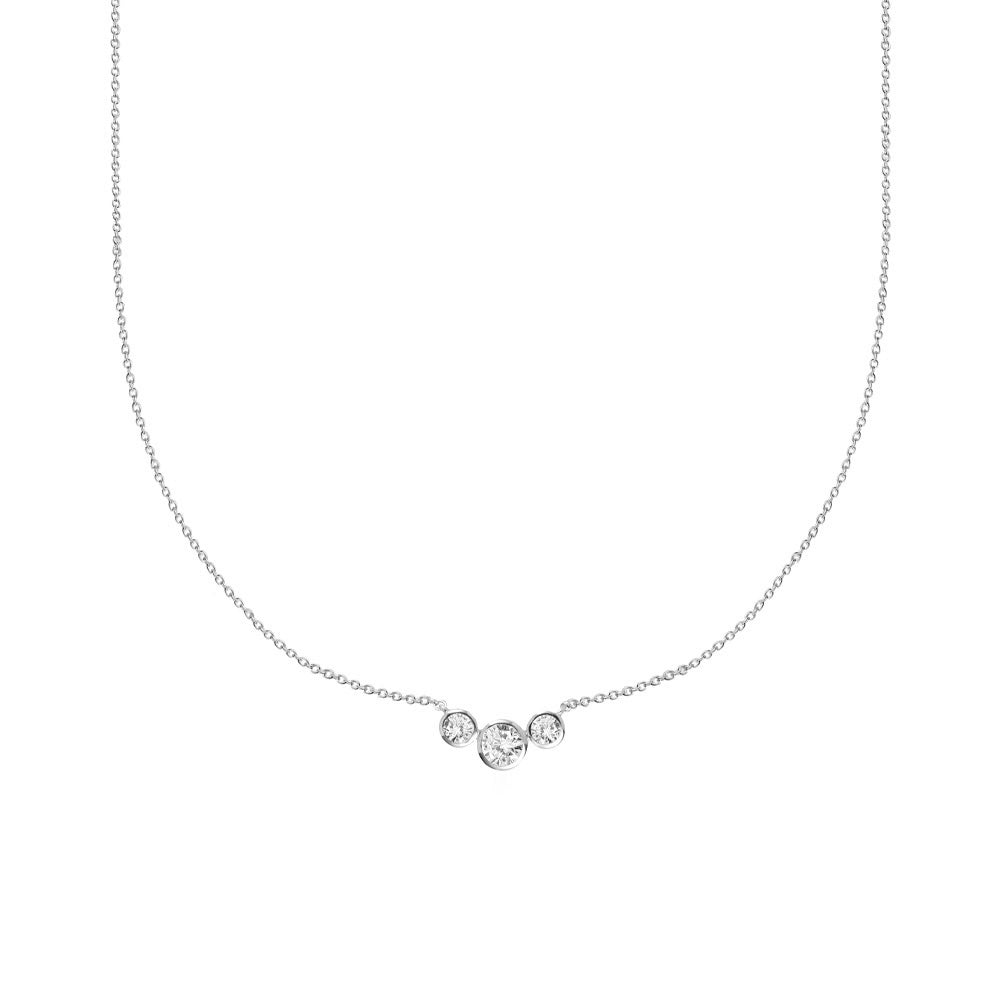 3 Diamond Bezel Necklace