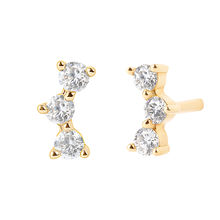 Curved Diamond Line Stud Earrings