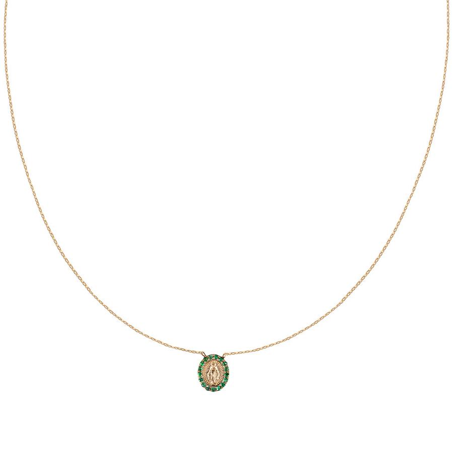 Tiny Milagrosa Gemstone Bezel Necklace