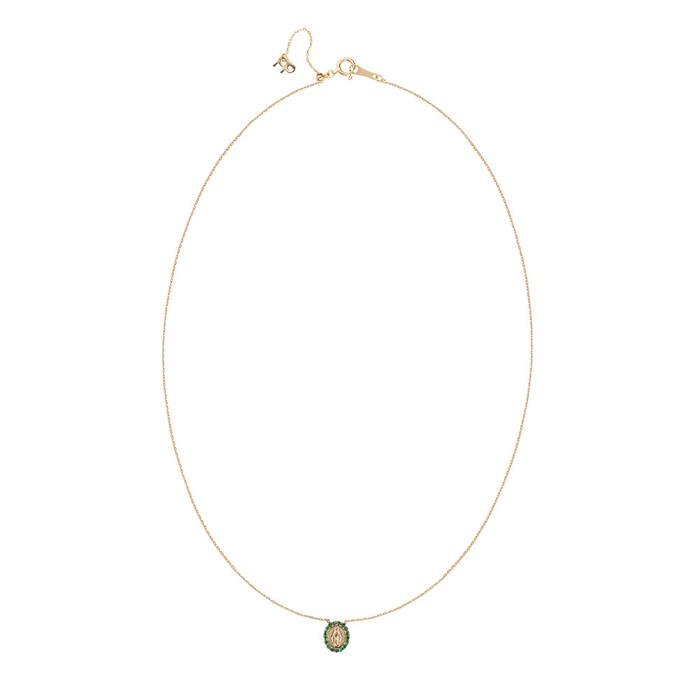 Tiny Milagrosa Gemstone Bezel Necklace