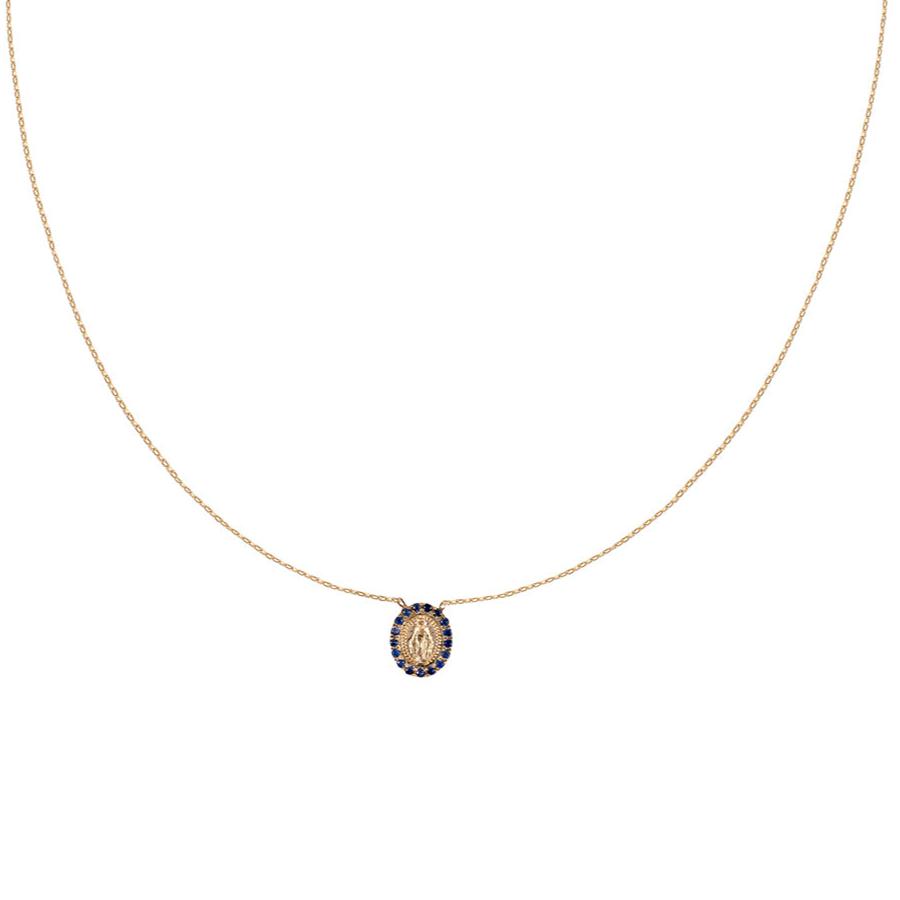 Tiny Milagrosa Gemstone Bezel Necklace