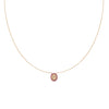 Tiny Virgin Gemstone Bezel Necklace