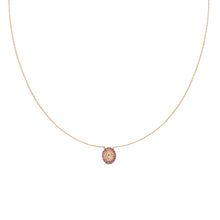 Tiny Virgin Gemstone Bezel Necklace