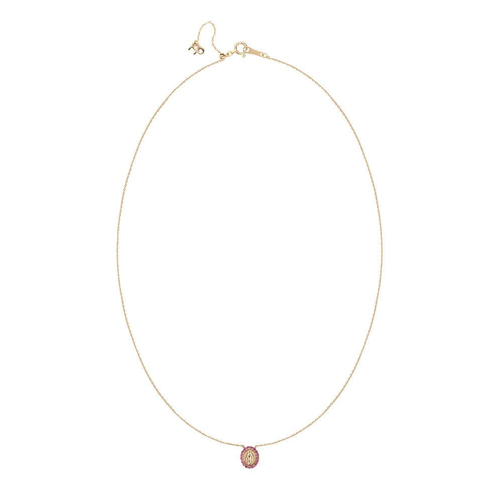 Tiny Milagrosa Gemstone Bezel Necklace