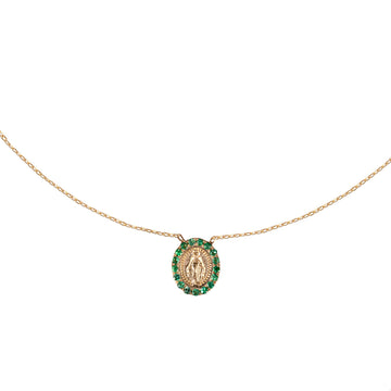 Tiny Milagrosa Gemstone Bezel Necklace