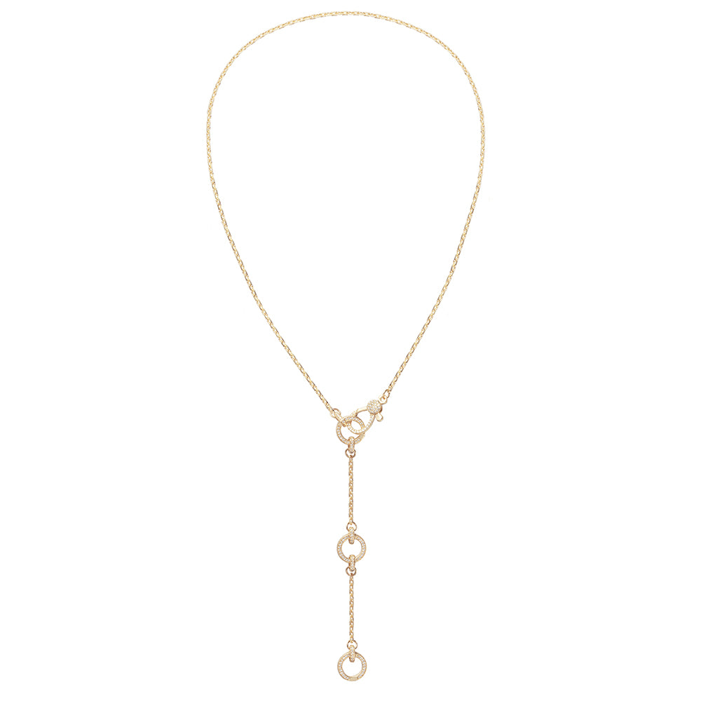 3 Clasp Gold & Diamond Necklace