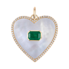 Mother of Pearl Heart & Emerald Pendant