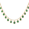 Emerald With Diamond Bezel Necklace