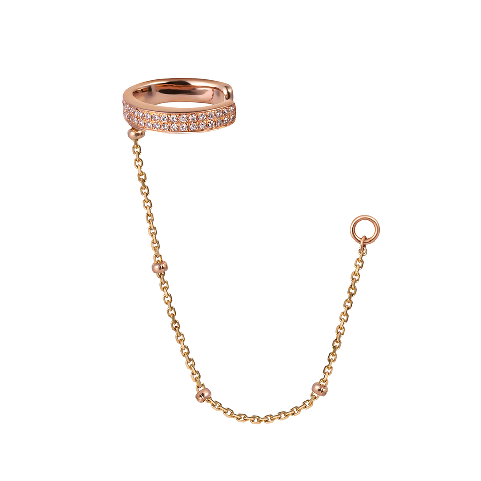 Double Row Diamond Chain Ear Cuff