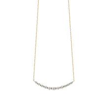 Diamond Graduated Curved Bar Necklace