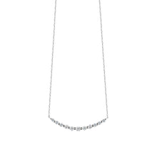 Diamond Graduated Curved Bar Necklace