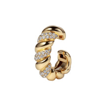 Gold & Diamond Swirl Ear Cuff