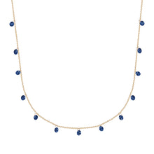 Blue Sapphire & Gold Chain Necklace