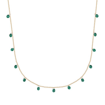 Emerald & Gold Chain Necklace