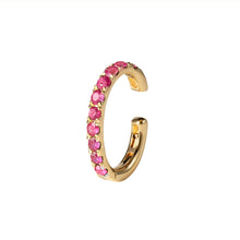 Pink Sapphire Single Row Ear Cuff 18k