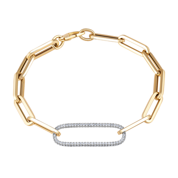 Paper Clip & Diamond Bracelet