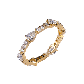 Diamond Round & Tear Drop Ring