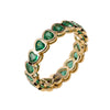 Emerald Gold Bezel Heart Eternity Band