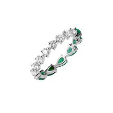 Half Diamond Half Emerald Eternity Band