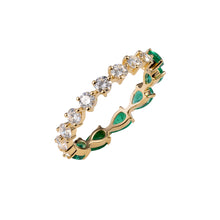 Half Diamond Half Emerald Eternity Band