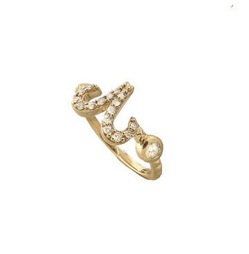 Diamond Aries Zodiac Sign Ring