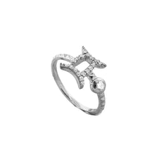 Diamond Gemini Zodiac Sign Ring