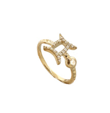 Diamond Gemini Zodiac Sign Ring