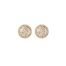 Gold and Diamond Burst Stud Earrings