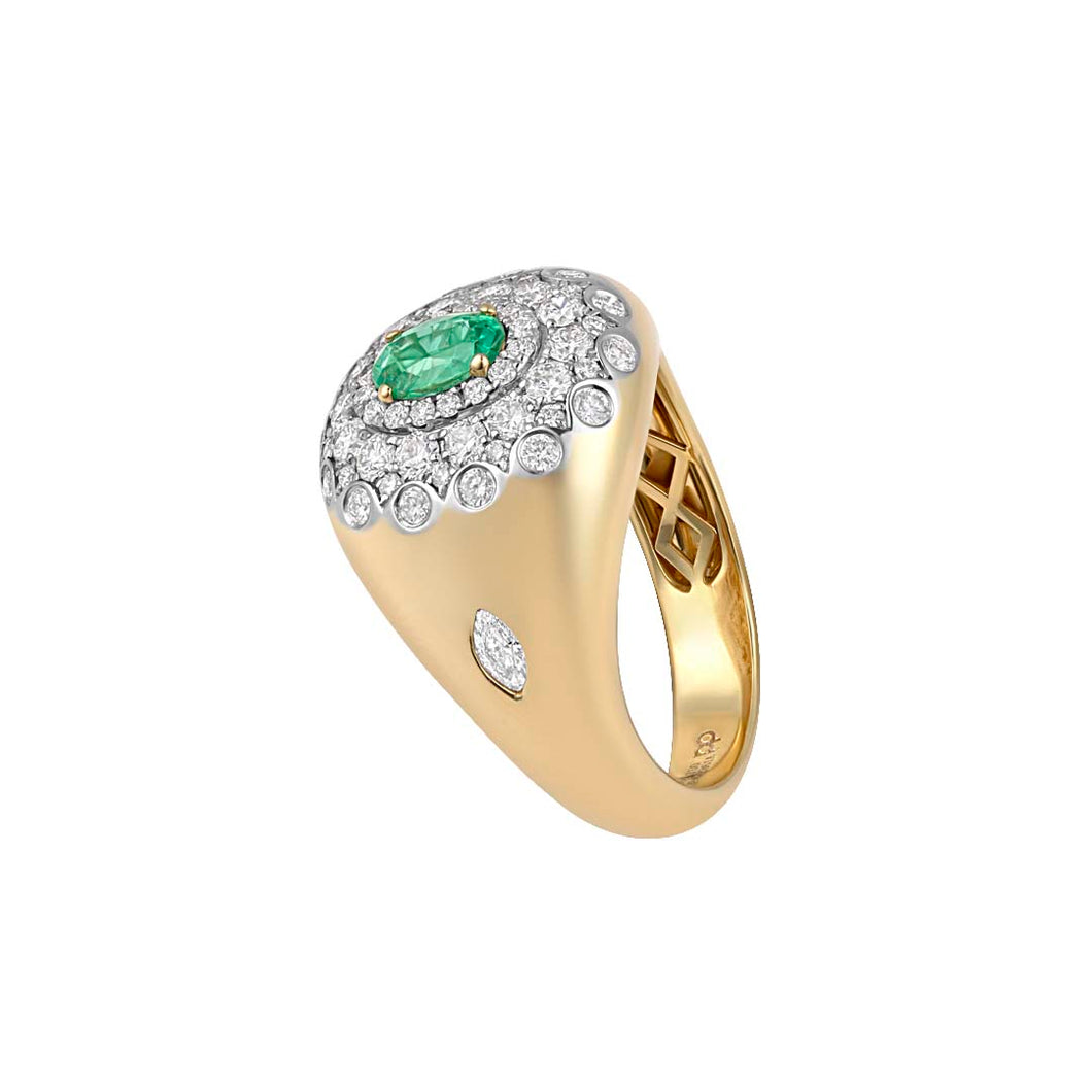 Gypsy Emerald & Diamond Marquise Ring
