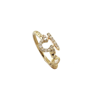 Diamond Libra Zodiac Sign Ring