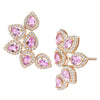 Pink Sapphire Drop & Diamond Climbers