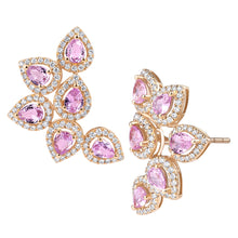 Pink Sapphire Drop & Diamond Climbers