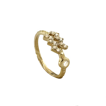 Diamond Aquarius Zodiac Sign Ring