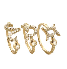 Diamond Aries Zodiac Sign Ring