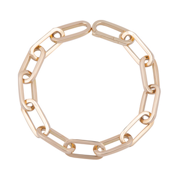 Solid Gold Oval Paperclip Bracelet